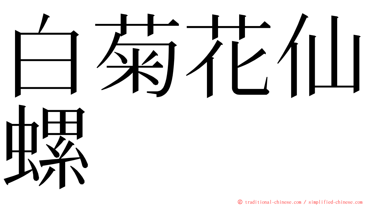 白菊花仙螺 ming font