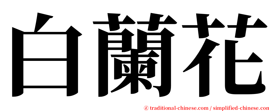 白蘭花 serif font