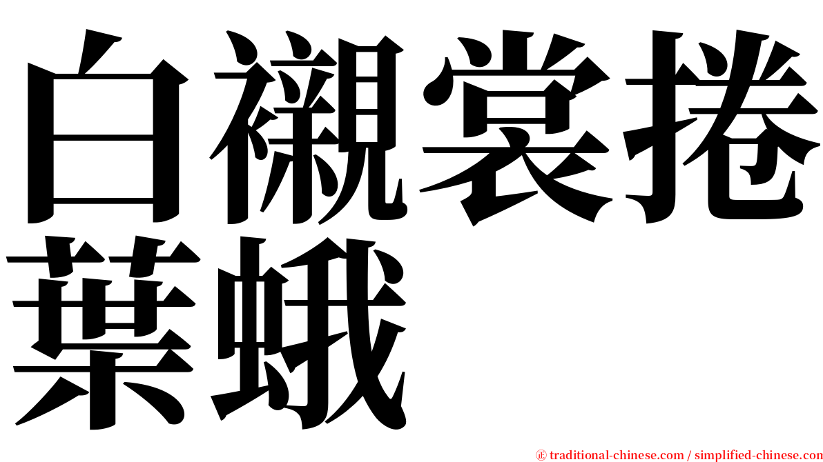 白襯裳捲葉蛾 serif font