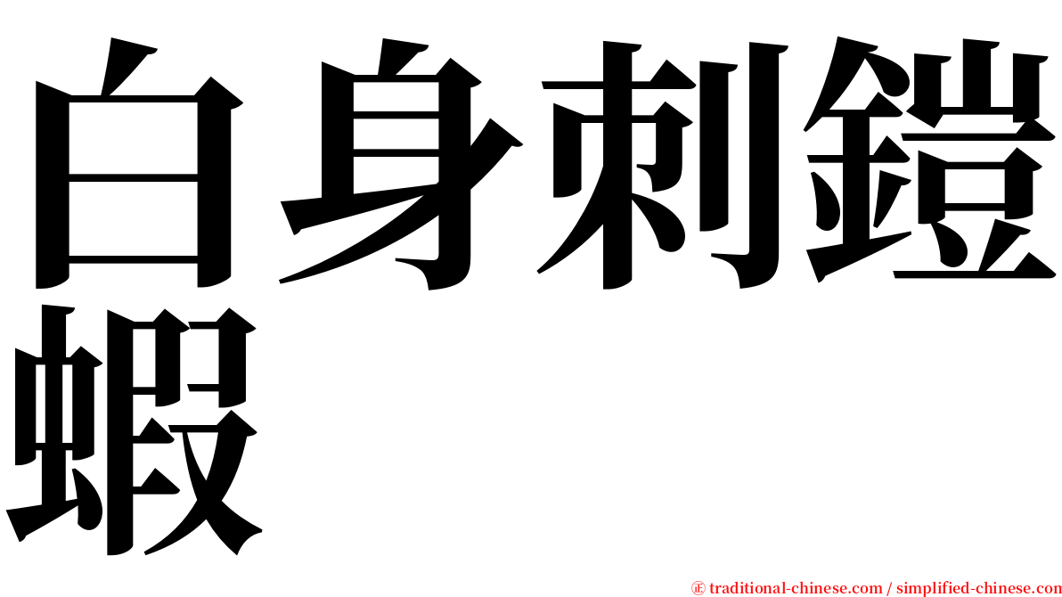 白身刺鎧蝦 serif font