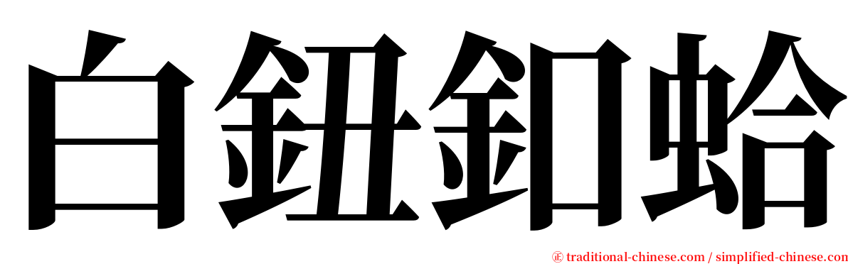 白鈕釦蛤 serif font