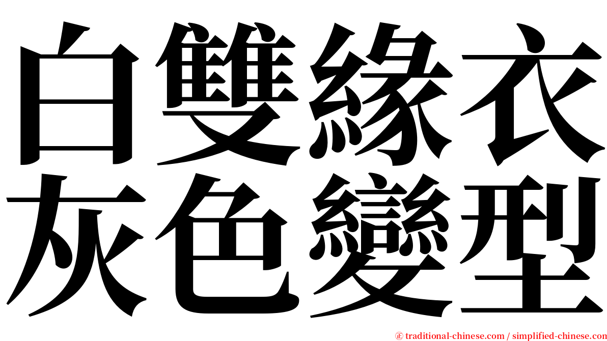 白雙緣衣灰色變型 serif font