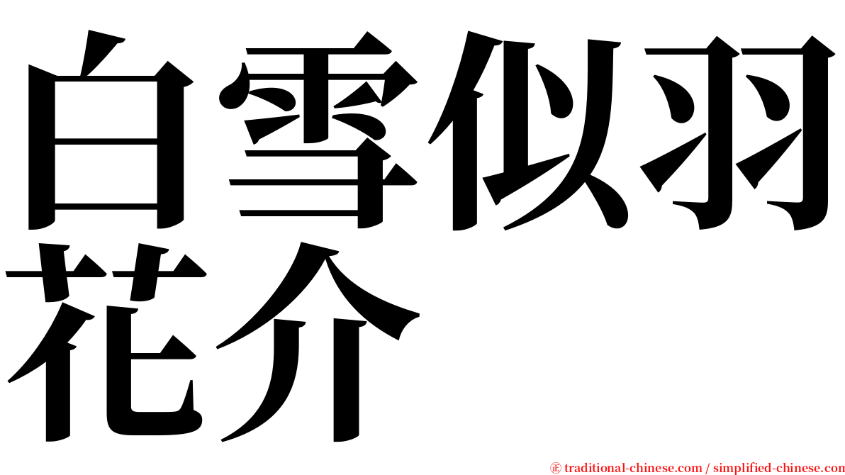 白雪似羽花介 serif font