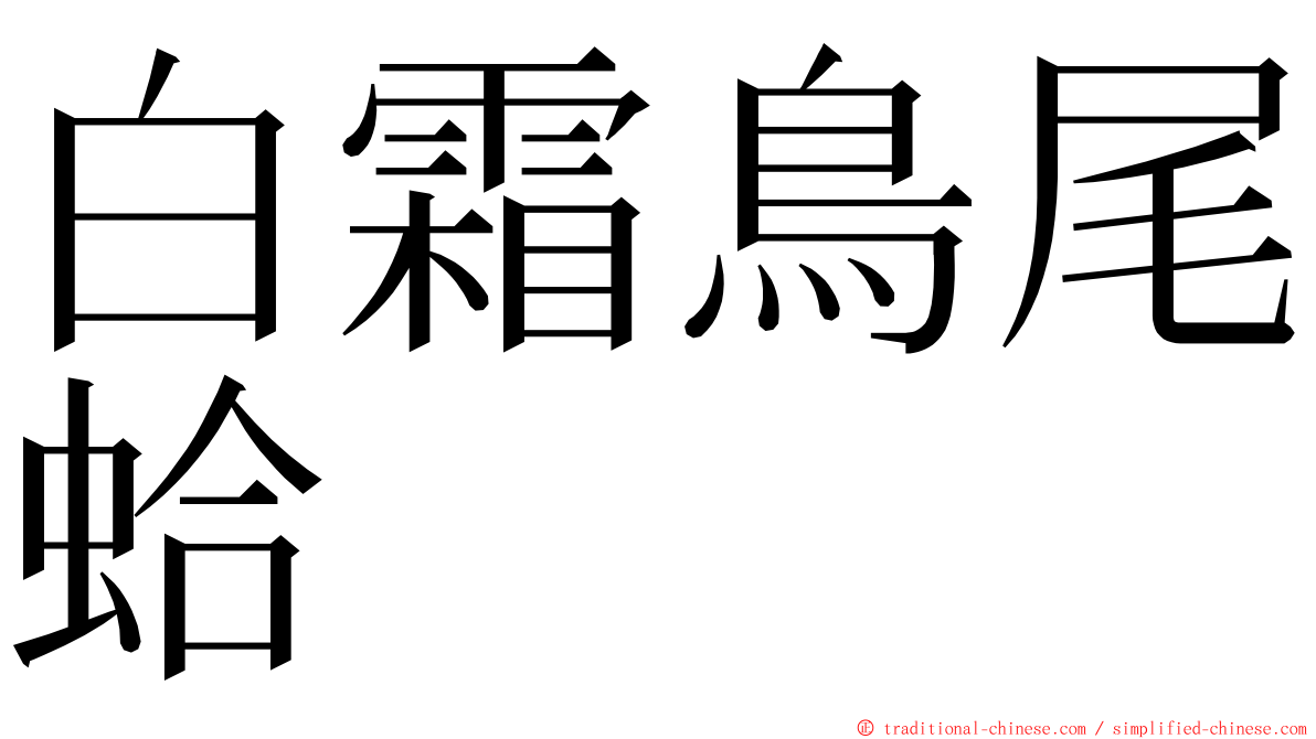 白霜鳥尾蛤 ming font