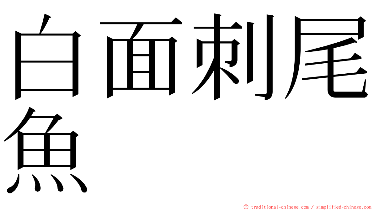 白面刺尾魚 ming font