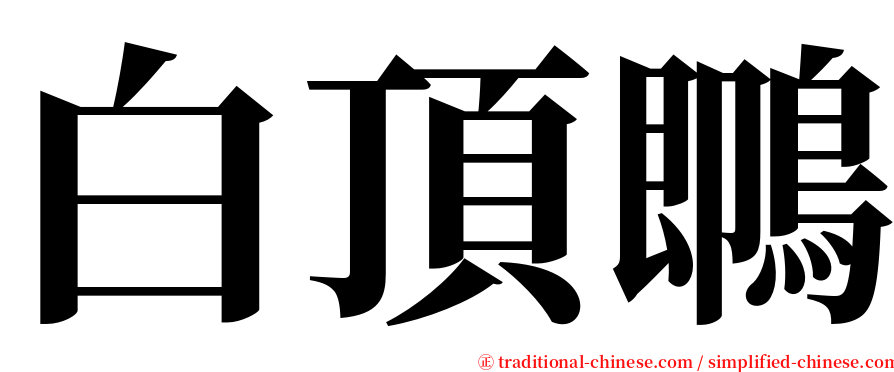 白頂䳭 serif font