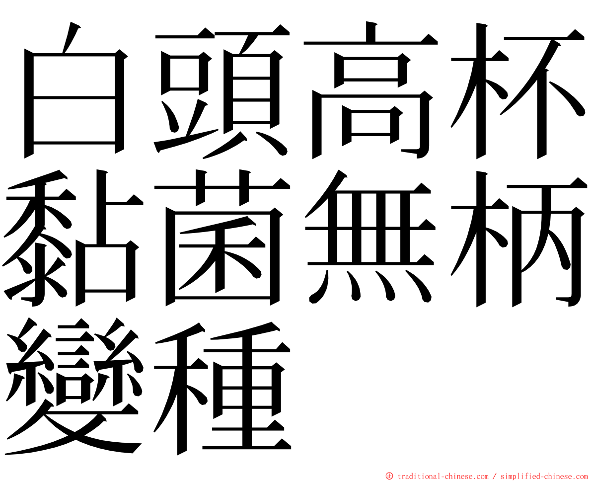 白頭高杯黏菌無柄變種 ming font