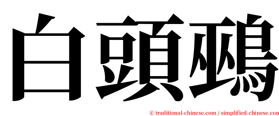 白頭鵐 serif font