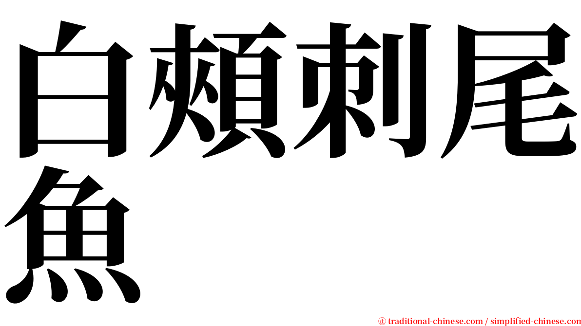 白頰刺尾魚 serif font