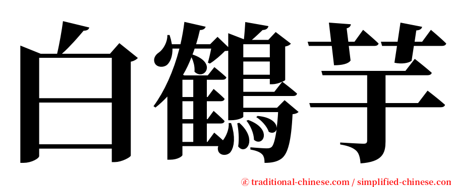 白鶴芋 serif font