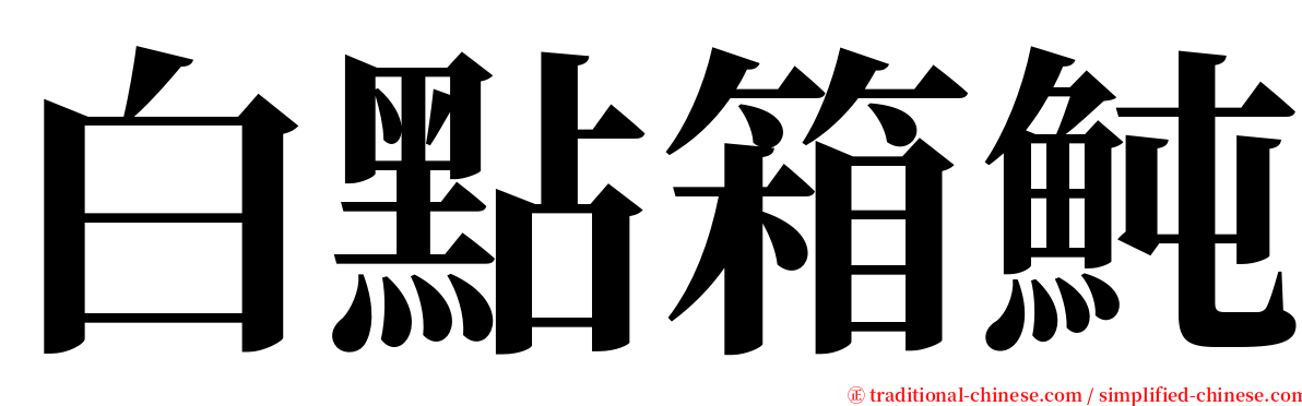 白點箱魨 serif font