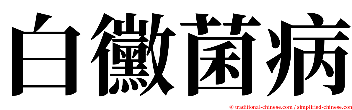 白黴菌病 serif font