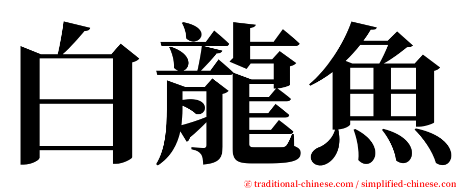 白龍魚 serif font