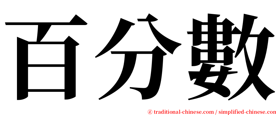 百分數 serif font