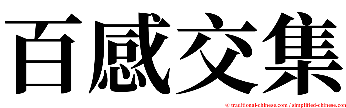 百感交集 serif font