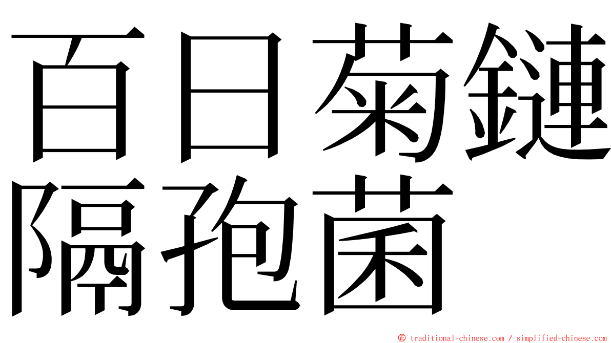 百日菊鏈隔孢菌 ming font