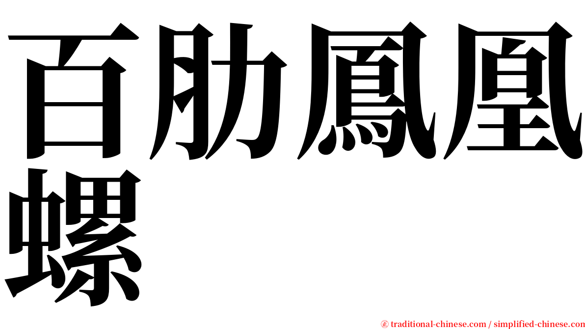 百肋鳳凰螺 serif font