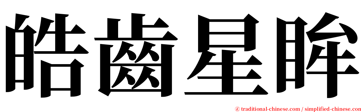 皓齒星眸 serif font