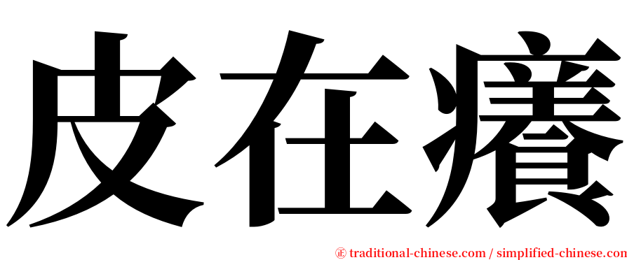 皮在癢 serif font