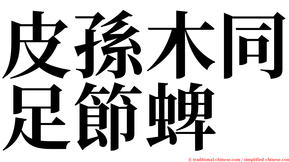 皮孫木同足節蜱 serif font