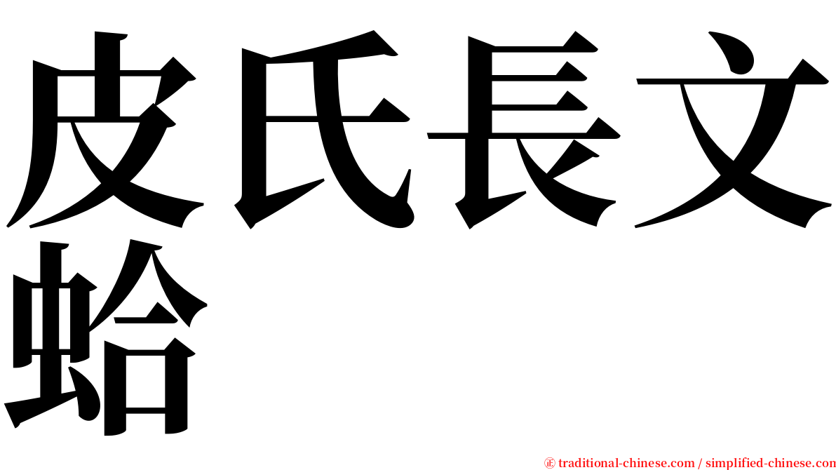 皮氏長文蛤 serif font
