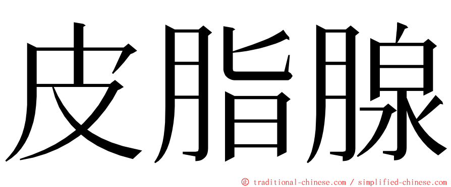 皮脂腺 ming font