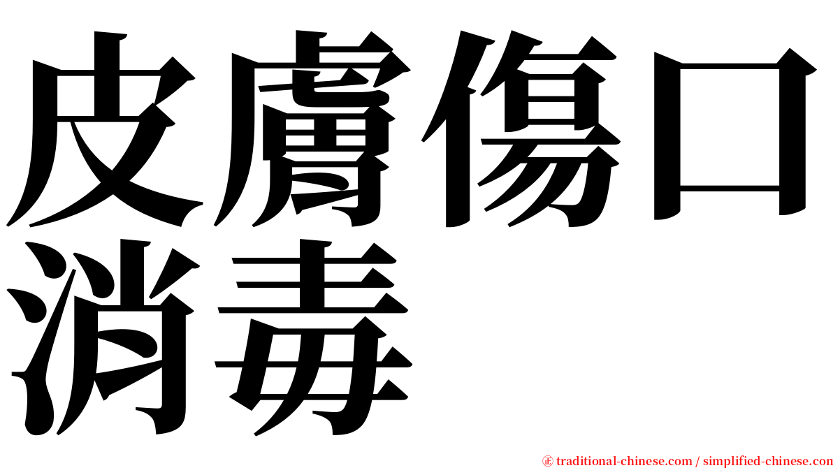 皮膚傷口消毒 serif font