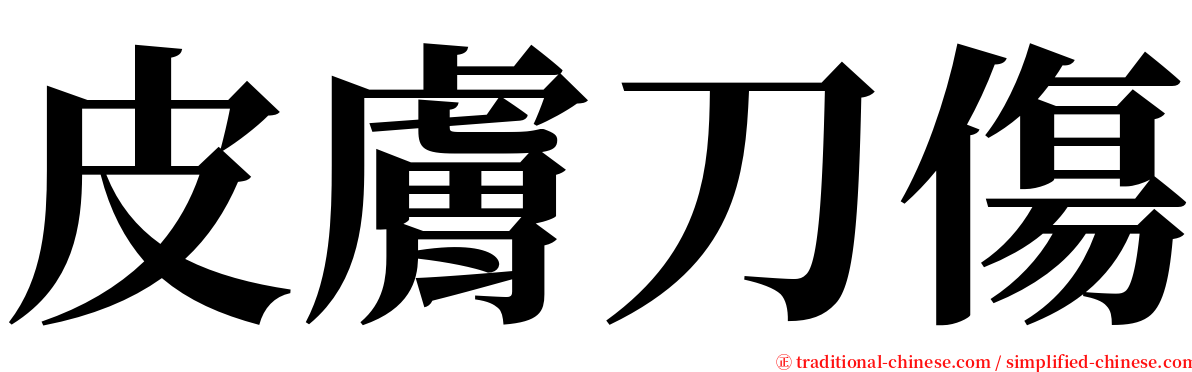 皮膚刀傷 serif font