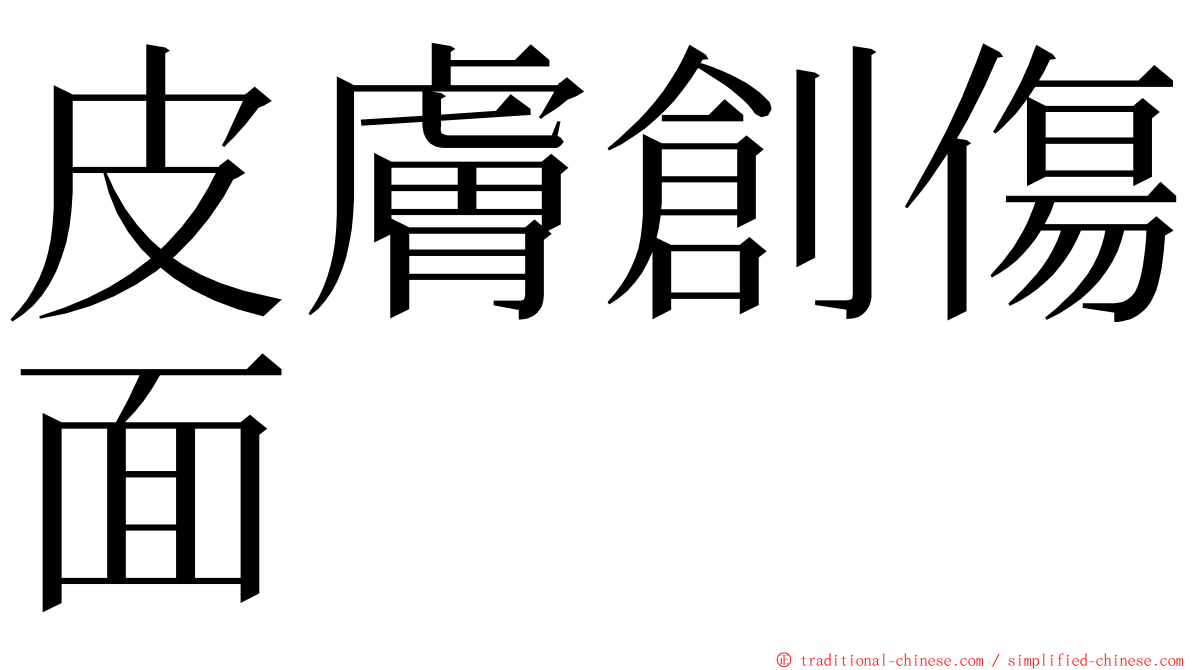 皮膚創傷面 ming font