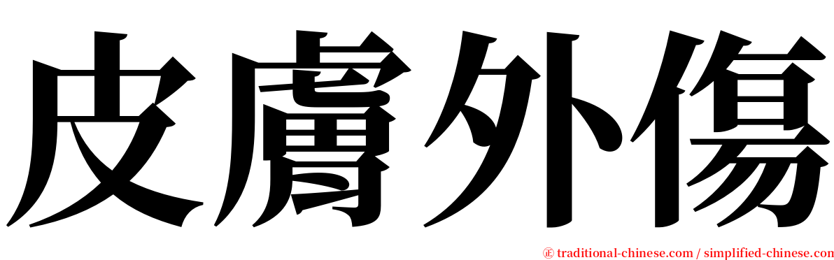 皮膚外傷 serif font