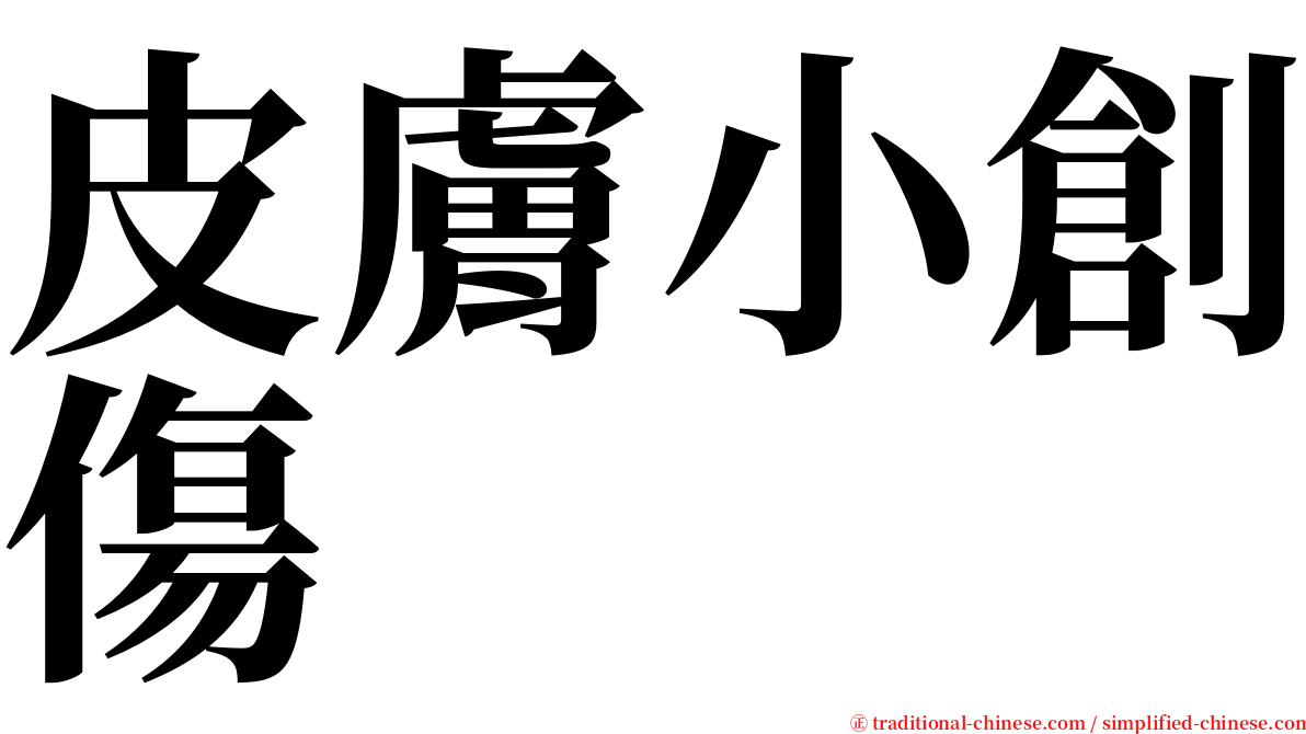 皮膚小創傷 serif font