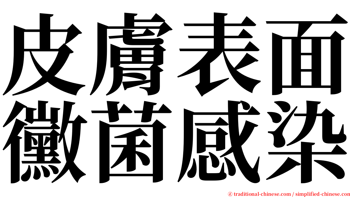 皮膚表面黴菌感染 serif font