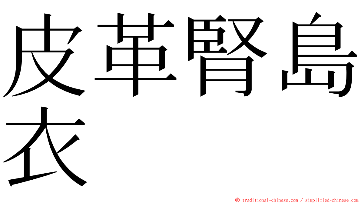 皮革腎島衣 ming font