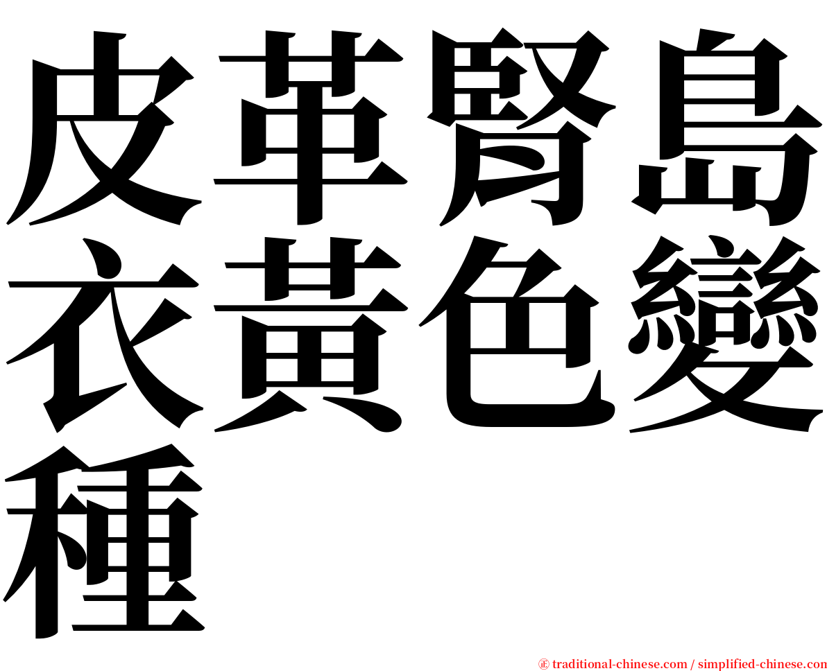 皮革腎島衣黃色變種 serif font