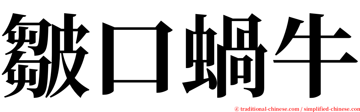 皺口蝸牛 serif font