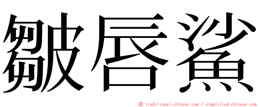 皺唇鯊 ming font