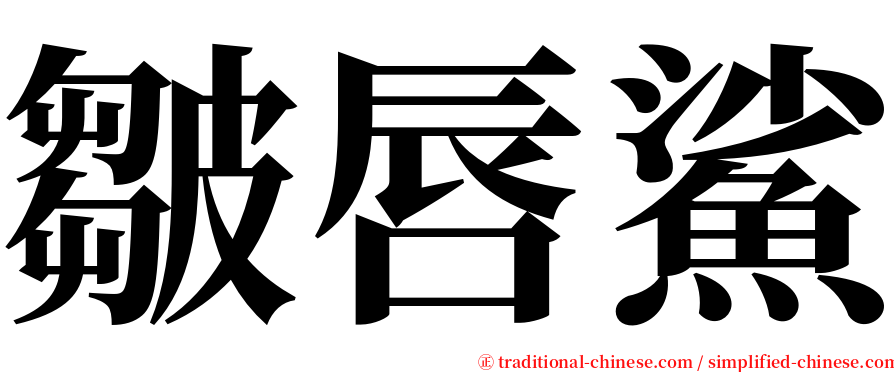 皺唇鯊 serif font