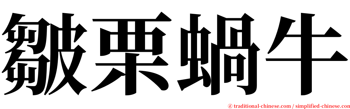 皺栗蝸牛 serif font