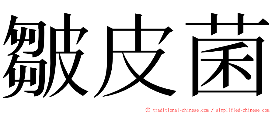 皺皮菌 ming font