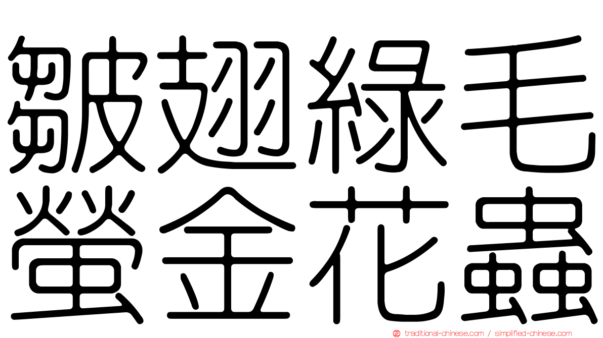 皺翅綠毛螢金花蟲