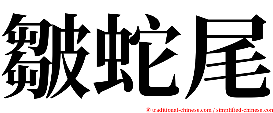 皺蛇尾 serif font