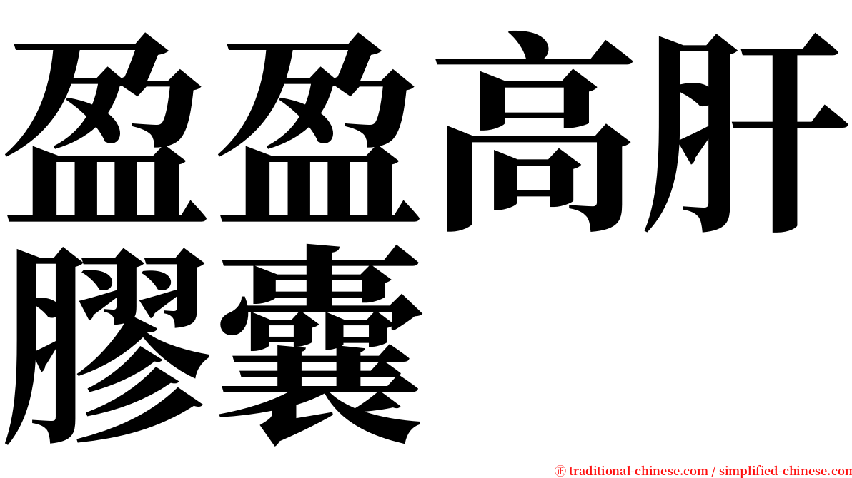 盈盈高肝膠囊 serif font