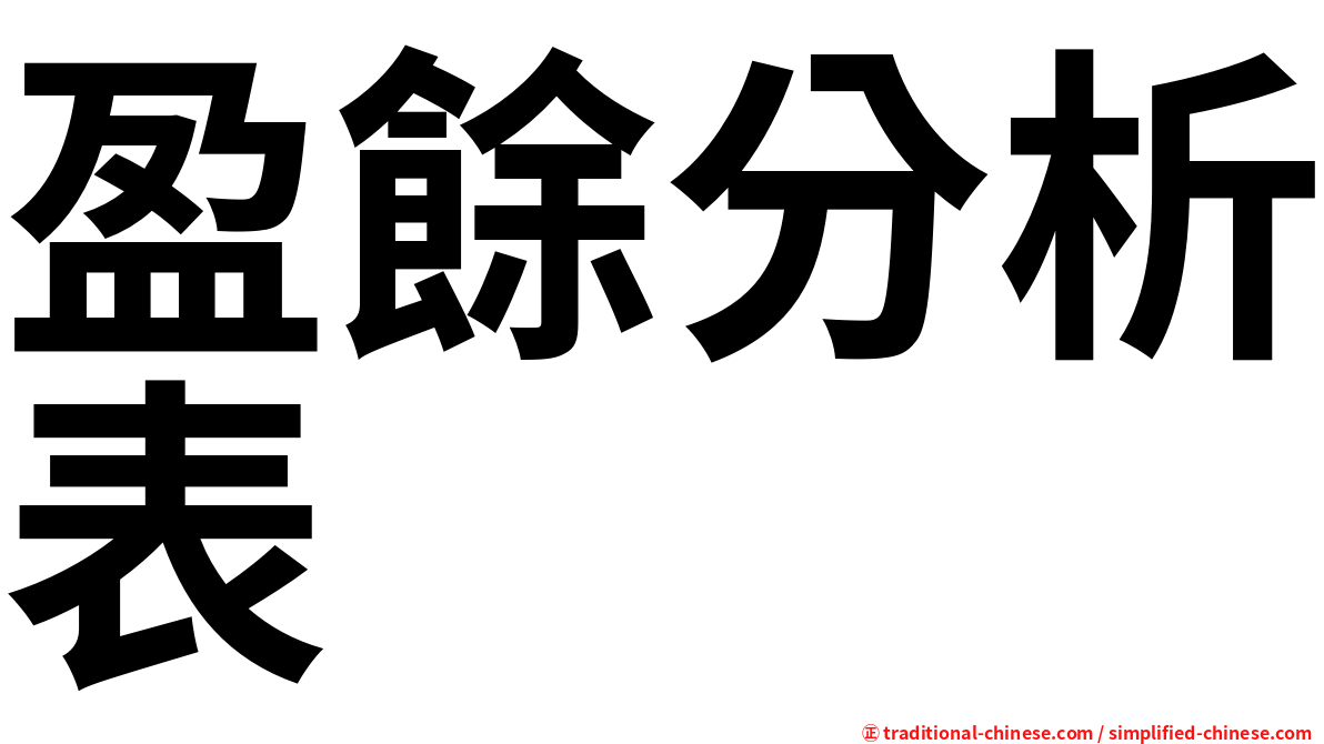 盈餘分析表