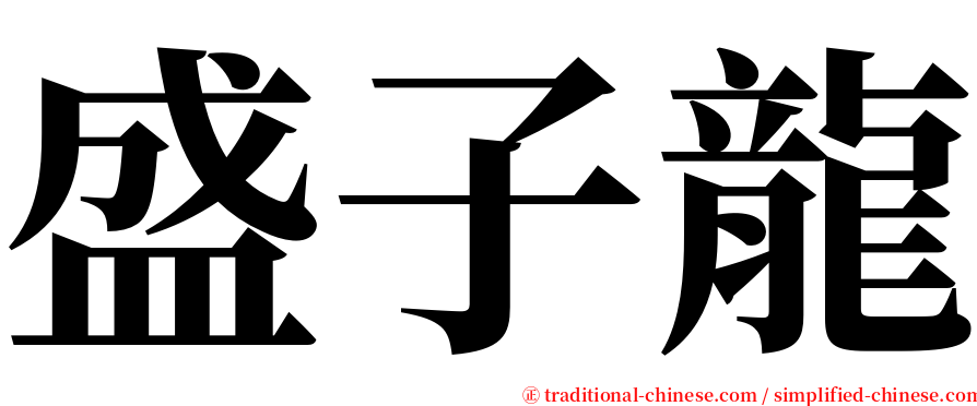 盛子龍 serif font