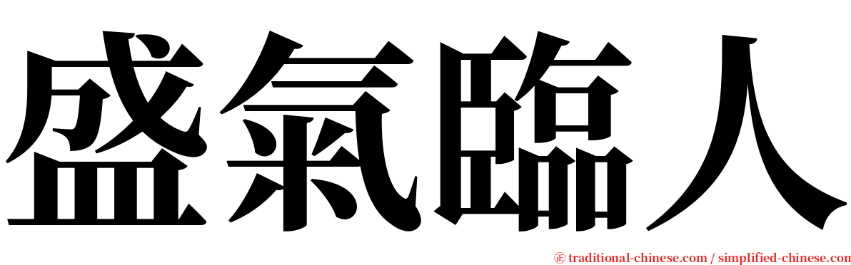 盛氣臨人 serif font