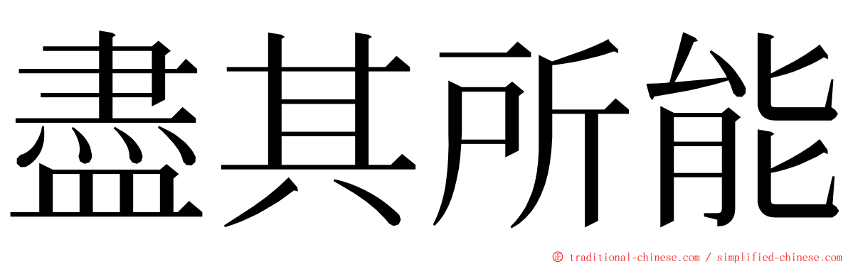 盡其所能 ming font