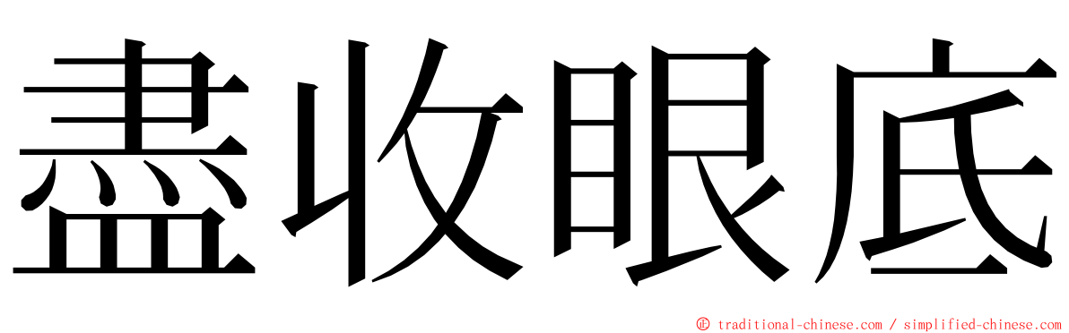 盡收眼底 ming font