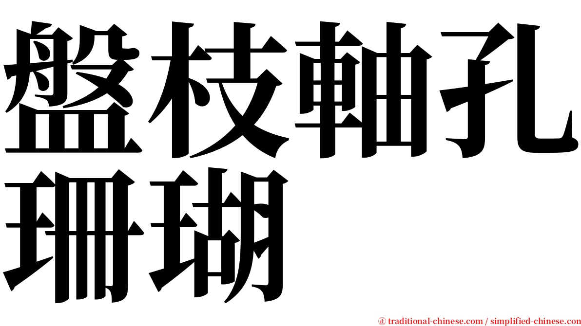 盤枝軸孔珊瑚 serif font