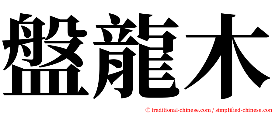 盤龍木 serif font