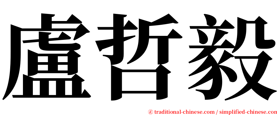 盧哲毅 serif font